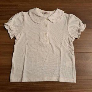 Puff sleeves, white, 110 cm, crew neck